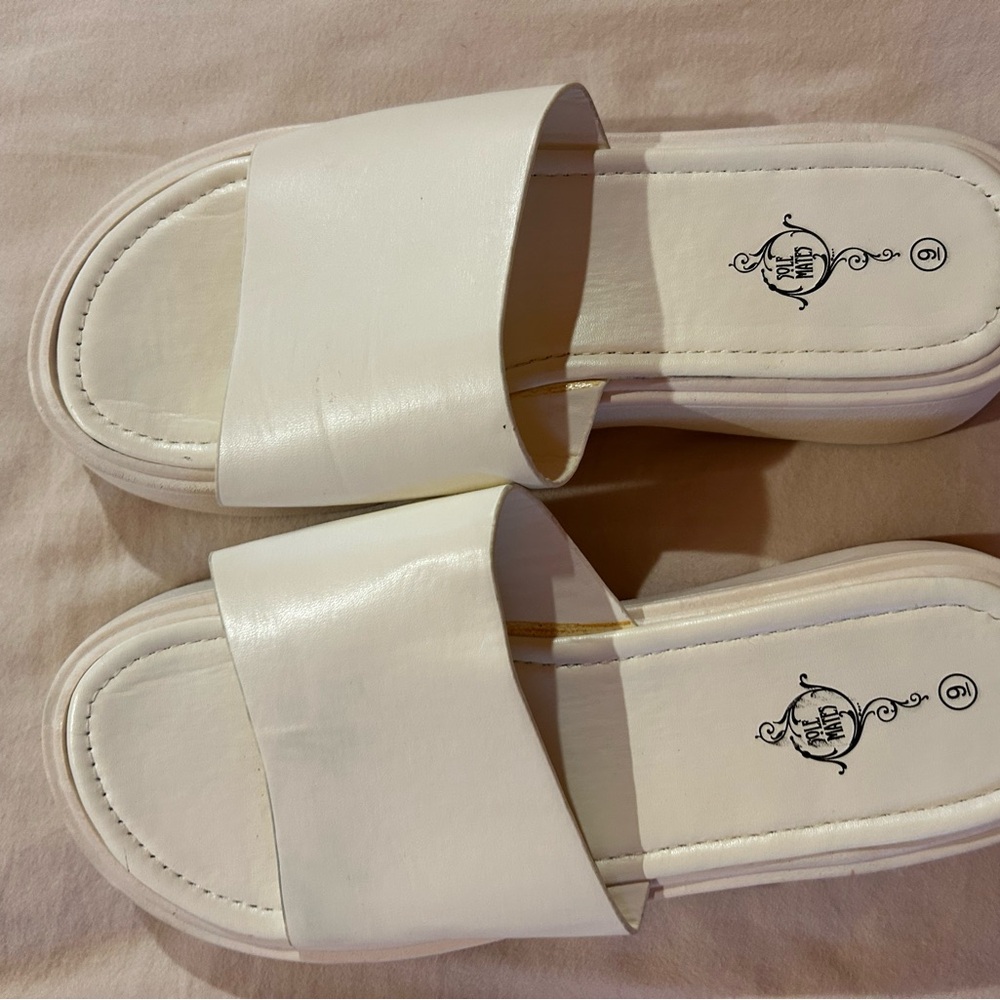 Solemates White Slide Sandals